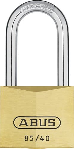 Image of ABUS 02508 40mm Long Shackle Service Brass Padlock with 706 Alike Keyed