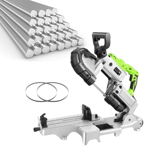 Image of Portable Band Saw 1100w Dual Mode Metal Cutting Tool Handheld Electric Band Saw with Stand for Steel Aluminum PVC Pipe Stainless Steel Workshop Jobsite LED Light Velocity