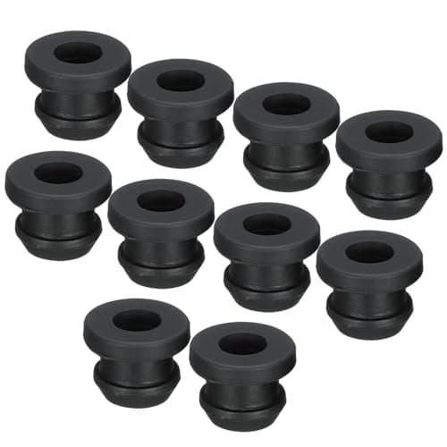 Image of sourcing map 10Pcs Snap Rubber Grommet Plug Mount Dia 8mm ID 5.5mm Seal Anti-Scratch for Electrical Box Cable Pipe Black