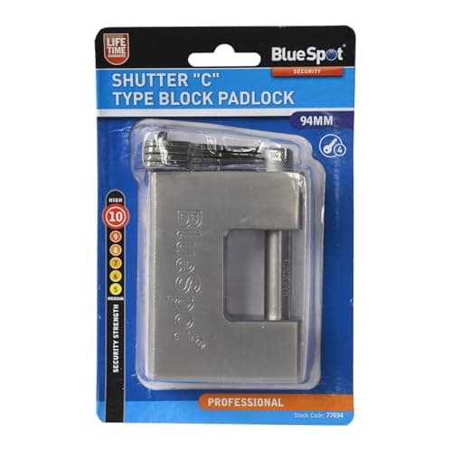 Image of Fort Knox 77034 96 mm Shutter "C" Type Block Padlock - Silver