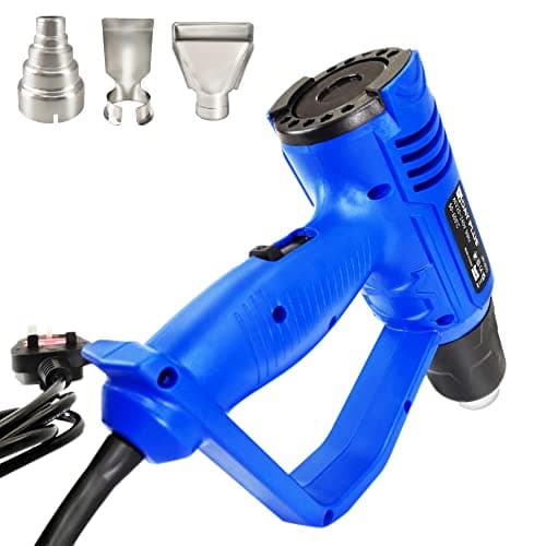 Image of 2000W Heat Gun with 3 Accessories– 2 Heat Settings: 300°C & 600°C – for Crafts, Resin, Paint Stripping, PVC Heat Shrinking, DIY Home Improvement
