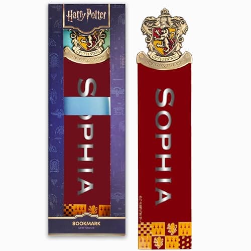 Image of Harry Potter Personalised Crest Bookmark Gryffindor 25cm - Stainless Steel Metal High Quality for Kids - for Teachers, Students, Book Lovers