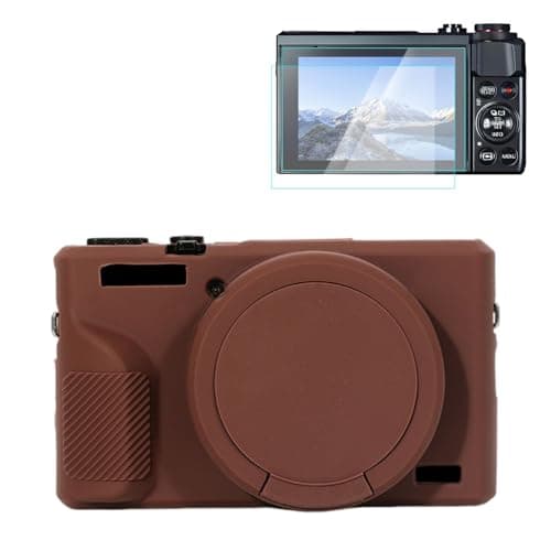 Image of Rieibi Silicone Case for Canon G7X Mark III Case, G7X Mark III Accessories with 2 Pcs Screen Protective Film,Detachable Lens Cover for Canon G7X Mark III Cover
