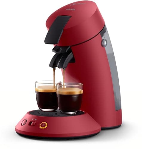 Image of Philips SENSEO Original Plus Coffee Pod Maker, Intensity Selector, Crema Plus, Aroma Booster Technology, Green Product, Intense Red (CSA210/91)