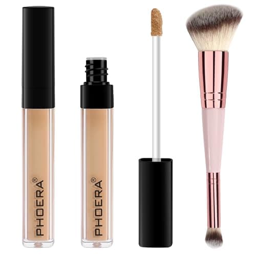 Image of PHOERA Concealer, Lightweight, Full Coverage, Long Lasting, Corrects, Hydrates, Highlights, Matte Finish, All-Day Wear,with Concealer Brush (103#BEIGE)