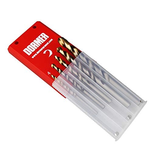 Image of Dormer A08910 HSS High Speed Steel Jobber Drill Bit Set with 118 Degree Tin Tipped Split Point, Set of 5
