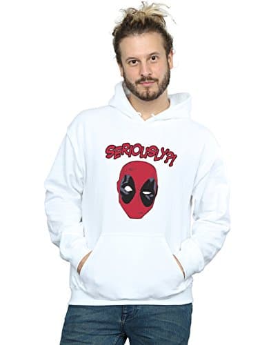 Image of Marvel Men's Deadpool Seriously Hoodie White XX-Large