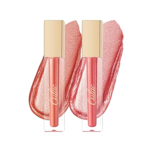Image of Oulac Metallic Diamond Lip Gloss Set – Waterproof & Transfer-Proof Liquid Lipstick & Eyeshadow, Long Lasting with High Shine Finish, Vegan & Clean Beauty Formula, 4.5ml*2(MD03+MD05)
