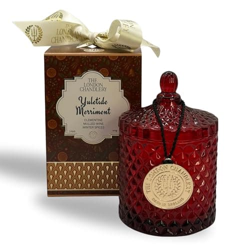 Image of The London Chandlery - Yuletide Merriment Luxury Christmas Candle | Mulled Wine, Clementine & Cinnamon | Coconut & Soy Wax