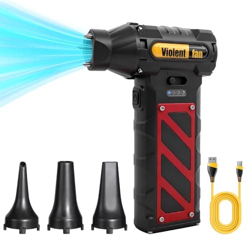 Image of Compressed Air Duster Cleaner for PC, 3-Gear Adjustable Cordless 110000RPM Compressed Air Duster, Portable Electric Air Duster for Keyboard, Car Cleaning,House & Outdoor Use (Black)