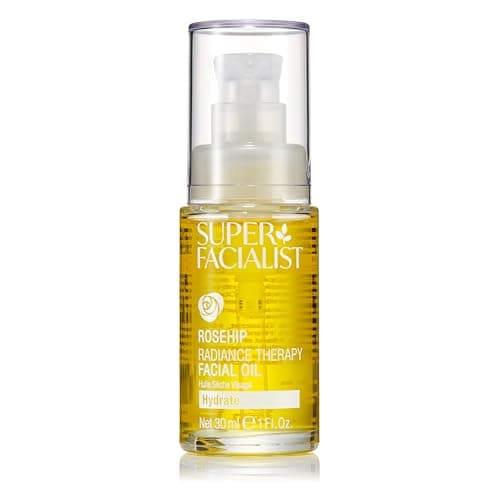 Image of Super Facialist Rose Brighten & Refine Face Oil - Wonder Blend of Aromatherapy Oil for Dry & Sensitive Skin, Gentle Pre Cleanser or Nourishing Treatment to Plump Skin, Vegan Friendly, 30ml