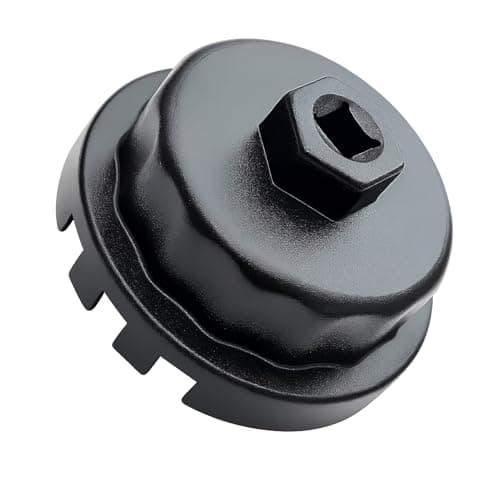 Image of Tuwonwa Oil Filter Wrench, Cap Style Removal Tool, 14 Flute Aluminum Alloy Oil Filter Housing Socket for 2.5L–5.7L Engines, Automotive Oil Change Tool Fits Cartridge Filter Systems