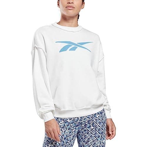 Image of Reebok Women's Standard Vector Logo Crewneck Sweatshirt, White, Large