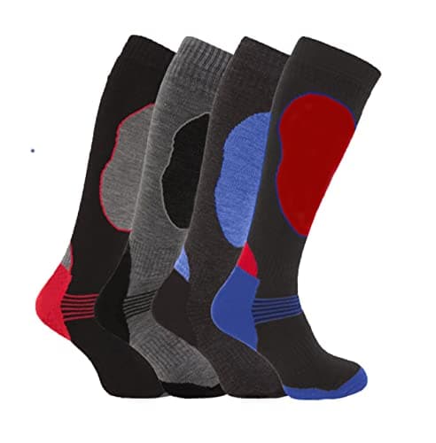 Image of 4 Pairs of Mens High Performance Thermal Ski Socks-Assorted-UK 6 - 11 ( Eur 39 - 45 )