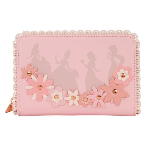 Image of Loungefly Disney Princess Stained Glass Zip Around Wallet