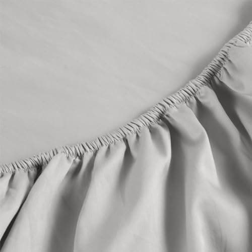 Image of Christy Double Deep Fitted Sheets | 400TC Luxury Bedding | Platinum Grey | 100% Cotton Sateen | Soft Silky Bed Linen