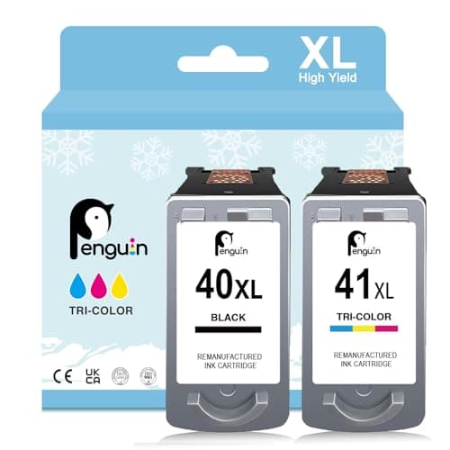 Image of Penguin PG-40 CL-41 Remanufactured Ink Cartridges for Canon Pixma iP2600 MP140 MP460 iP1800 iP1900 iP2500 MP190 MP210 MP220 MP170 MP180 MP160 MP450 MP470 MP150 MX300 MX310 iP1600 (Black, Colour)