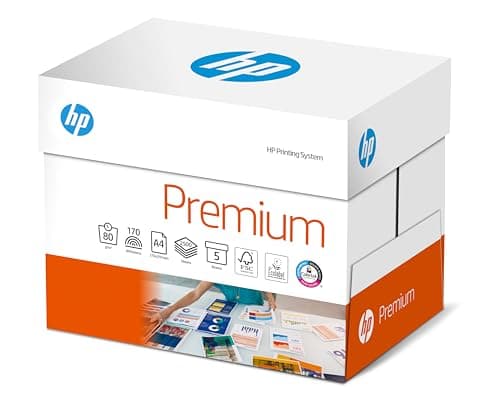 Image of HP Papers, Premium A4 Paper, 210x297mm, 80gsm, 5 Ream Carton, 2500 Sheets - FSC Certified Copy Paper, 5 Count (Pack of 1)