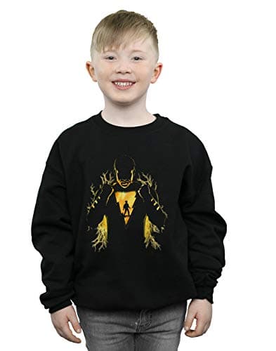 Image of Absolute Cult DC Comics Boys Shazam Lightning Silhouette Sweatshirt Black 3-4 Years
