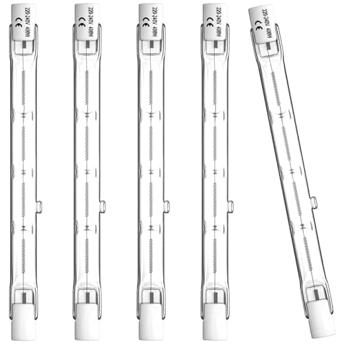 Image of Lamkrtlp R7s Halogen Bulb 118mm 400W Dimmable 230V Linear Bulbs for Lamps, 2800K Warm White J118 Security Light Bulb, Pack of 5 [Energy Class G]