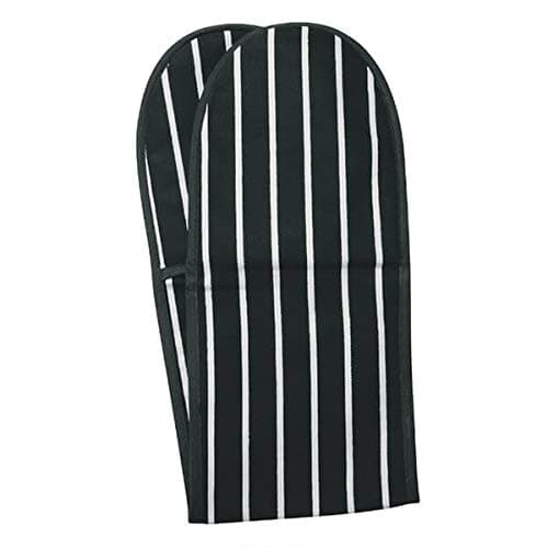 Image of Dexam 16160232 Classic Butcher's Stripe, Double Oven Glove, Slate Grey, 86x 19