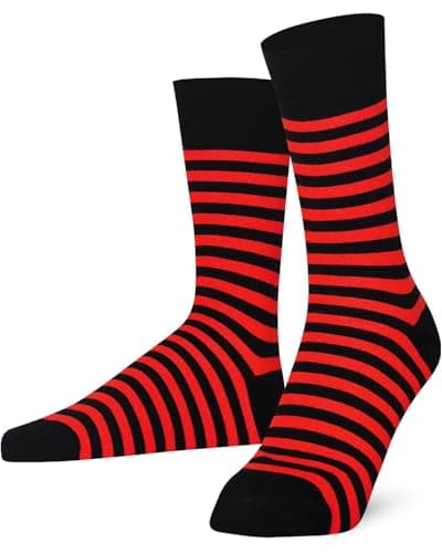 Image of Mysocks Unisex Ankle Design Socks Stripe, Stripe Red Black, 7-11