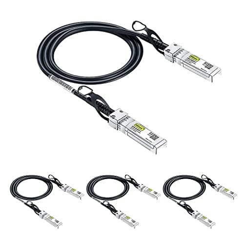 Image of 10Gtek [4 Pack SFP+ DAC Twinax Cable 1m(3.3ft), 10G Direct Attach Copper Patch Passive Cable for Cisco SFP-H10GB-CU1M, Ubiquiti UniFi, TP-Link, Netgear, D-Link, Zyxel, Mikrotik and More