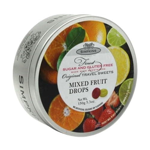 Image of Simpkins Sugar Free Mixed Fruit Travel Sweets, 150g Tin