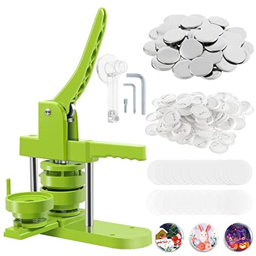 Image of Dyna-Living Badge Maker 32mm(1.26in) Button Maker Machine DIY Round Pin Badge Making Kit Badge Punch Press Machine with 200pcs Button Parts and Circle Cutter