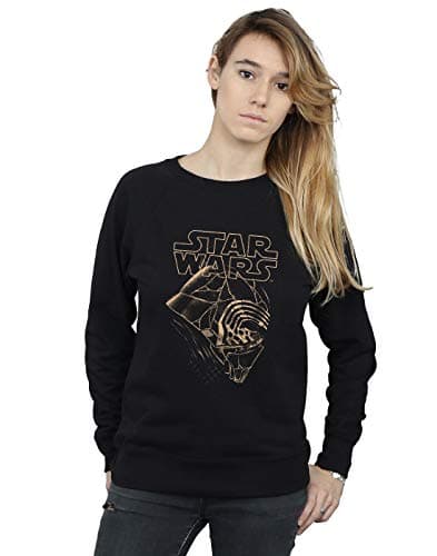 Image of Absolute Cult Star Wars The Rise Of Skywalker Kylo Ren Mask Women's Sweatshirt Black Medium