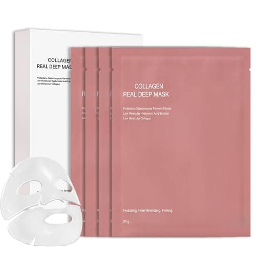 Image of Bio Collagen Face Mask Overnight, Korean Glass Skin Collagen Real Deep Face Masks Skincare, Korean Skincare - Fights Wrinkles, Glow & Rejuvenating Skin, 8 Pack