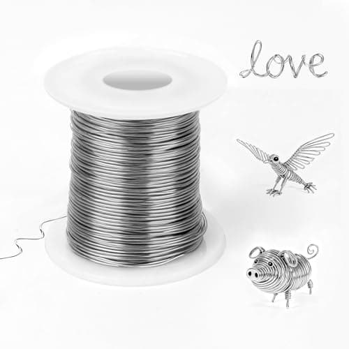 Image of 0.5mm Stainless Steel Craft Wire 100m - Jewellery Wire, Bendable Metal Wire with Spool for DIY Jewellery Making, Beading, Floral Making, Modelling & Wrapping(Silver)