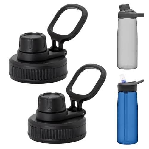 Image of OENUASG 2 PCS Replacement Lid for CamelBak Chute Mag & Eddy, Compatible with 10+ CamelBak Bottle Sizes, Leakproof, BPA-Free, Black, 1520ml, Sports, Travel, Hiking, Camping