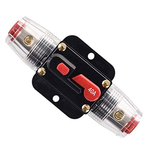 Image of RKURCK 12V-24V DC 40 Amp Circuit Breaker, Fuse Holder, Inline Fuse Block For Car Audio Solar Inverter System Protection (40A)