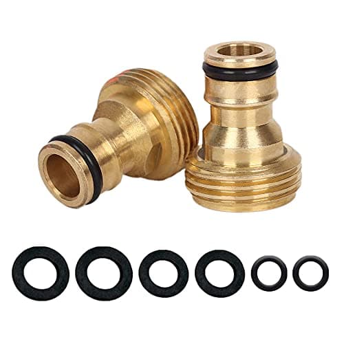 Image of 2 Pack Brass Garden Hose Tap Connector,3/4 inch Brass Male Threaded Tap Connector for Hose Pipe,Copper 3/4" BSP Hose Connector Male Watering Fittings for Threaded Faucet Adapter Quick Connector