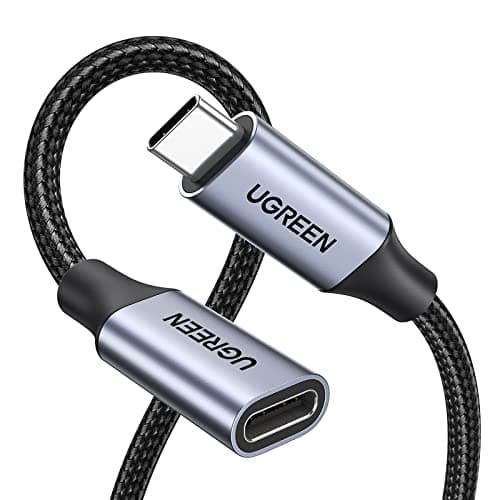 Image of UGREEN 100W USB C Extension Cable 10Gbps 4K 60Hz USB 3.2 Male to Female Fast Charge Extension Lead Compatible with MacBook Pro M3, iPad Pro 2025/Air 5, iPhone Air/17/16, Galaxy S25 Ultra Silver, 0.5M