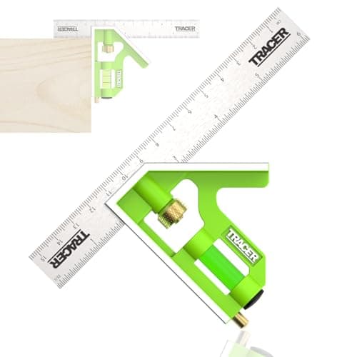 Image of TRACER Combination Square 150mm (6 Inch). 45/90 degree Measuring Tool with built in Spirit Level and Scribe Tool. Metric & Imperial scales. Stainless Steel