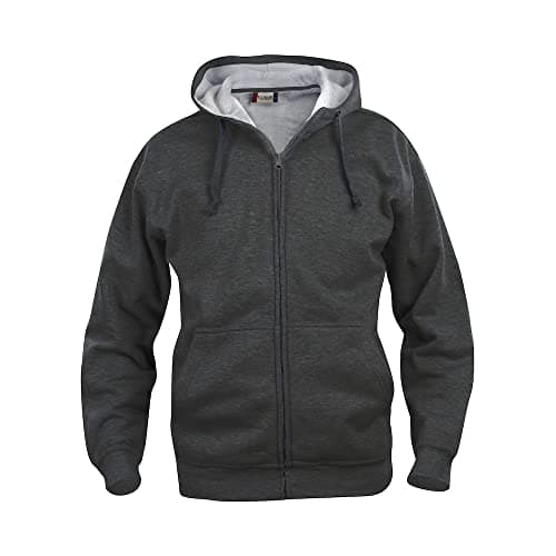 Image of CliQue Mens Basic Full Zip Hoodie (XXL) (Anthracite Melange)
