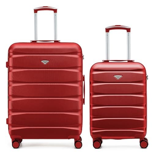 Image of Flight Knight Set of 2 Premium Suitcases - Extra Stong Lightweight Luggage - Hardcase Suitcases with 4 Wheels & Built in Lock - (Set of 2 S+L)
