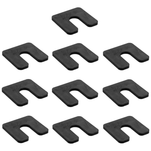 Image of TERF® 70mm X 70mm X 10mm with 22mm Slots Heavy Duty Plastic Packers Horseshoe U Shims Spacers Fender Alignment U Shim Flat Plate Square Washer 10mm Thickness - Pack of 10