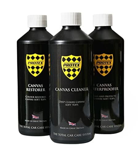 Image of PROTEX Convertible Soft Top Care Kit with Canvas Cleaner/Restorer (Black)/Waterproofer - 500ml
