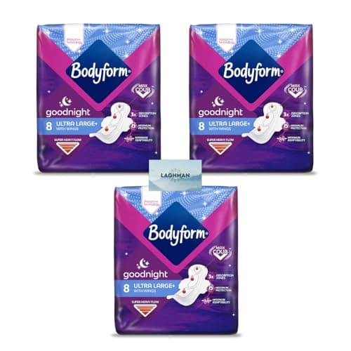 Image of Bodyform Cour-V Ultra Night Sanitary Towels Wings 10597, 8'S (Pack of 3)