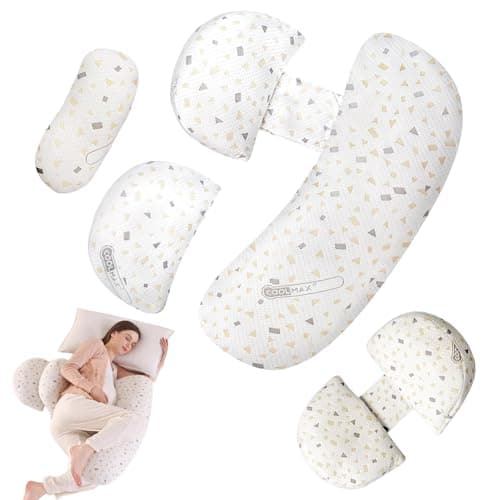 Image of RNPKZ Pregnancy Pillow, Memory Foam Pregnancy Wedge Pillow for Sleeping, Maternity Pillow with Detachable and Adjustable Pillow Cover for Pregnant Women, Support for Hips, Backs, Legs