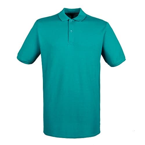 Image of Henbury Mens Modern Fit Cotton Pique Polo Shirt (XXL) (Bright Jade)