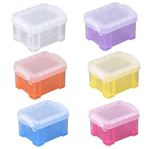 Image of 6 Pack Small Plastic Storage Box Really Useful Box Mini Storage Boxes Organiser Box With Lids (8.5 * 6.5 * 5CM/3.34 * 2.6 * 2inch)