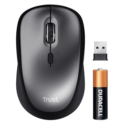 Image of Trust Silent Wireless Mouse, Battery Included, for Left and Right Hand Users, 800-1600 DPI, 83% Recycled Materials, Storable USB Micro Receiver, Quiet Compact Computer Mouse for PC, Laptop, Mac