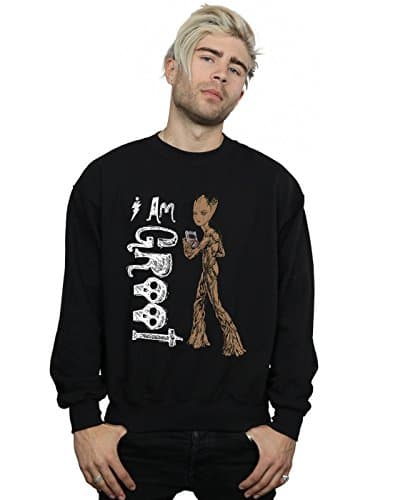 Image of Marvel Men's Avengers Infinity War I Am Teenage Groot Sweatshirt Black Medium