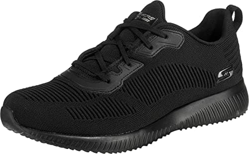 Image of Skechers Women's Bobs Squad Tough Talk Sneakers, Black Engineered Knit Trim, 7 UK