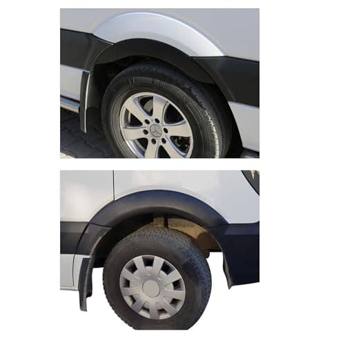 Image of ZEC AUTO Wheel Arch Covers Fender Flares Compatible with Mercedes Sprinter W906 2006-2018 Models, Durable Black ABS Plastic Exterior Body Styling Panels, 4-Piece Protection Set