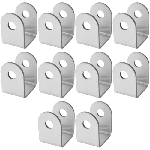 Image of OTOTEC 10Pcs Home Installation U Bracket 304 Stainless Steel 2.5 mm Thickness 10mm Aperture for 32mm Panel, Restroom Partition